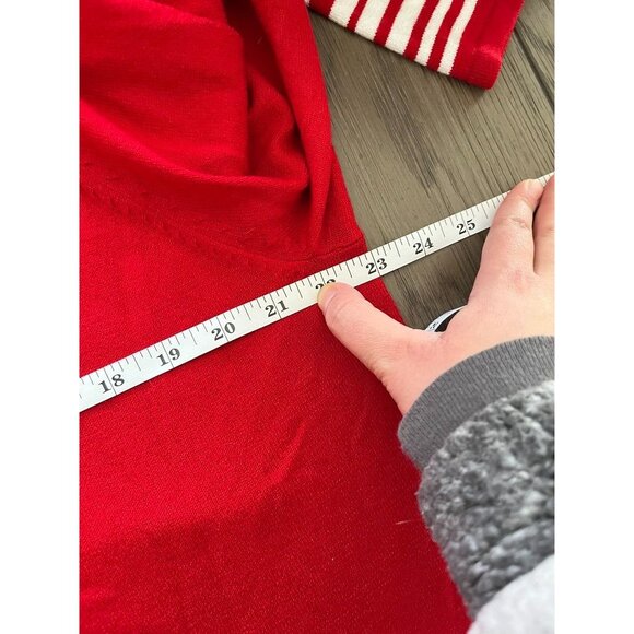 NWT Maggie McNaughton Riviera 2X Red Combo Sweater With White Stripes - Picture 7 of 8
